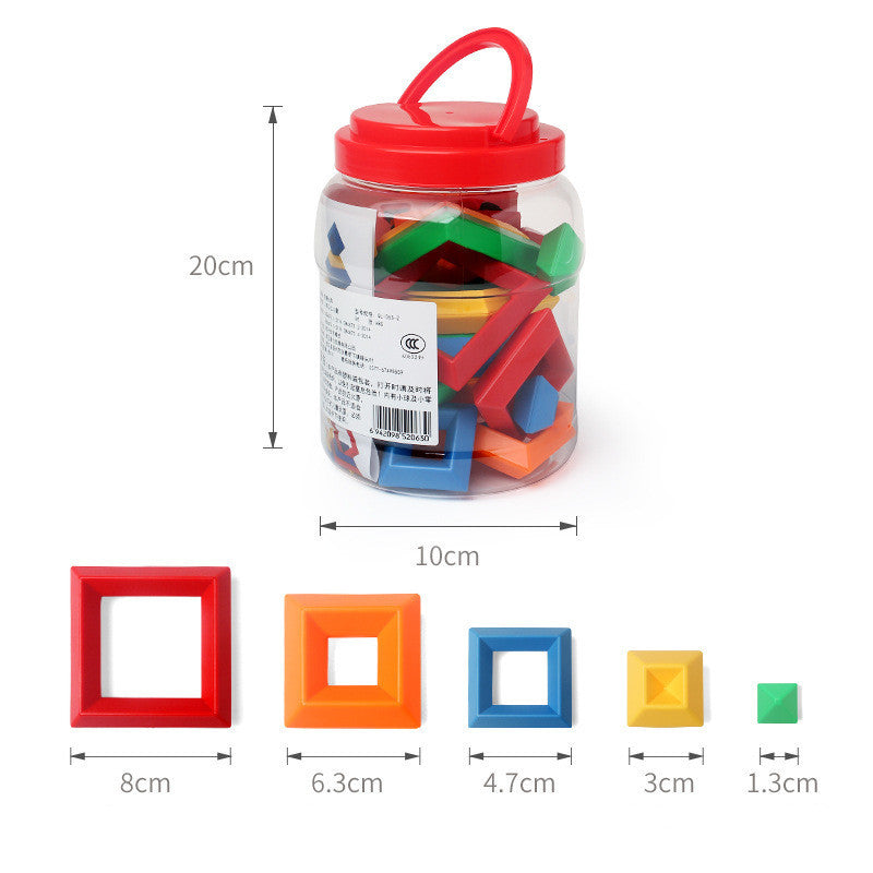 Kids Jenga Rainbow Stacking Tower – Montessori Wooden Blocks