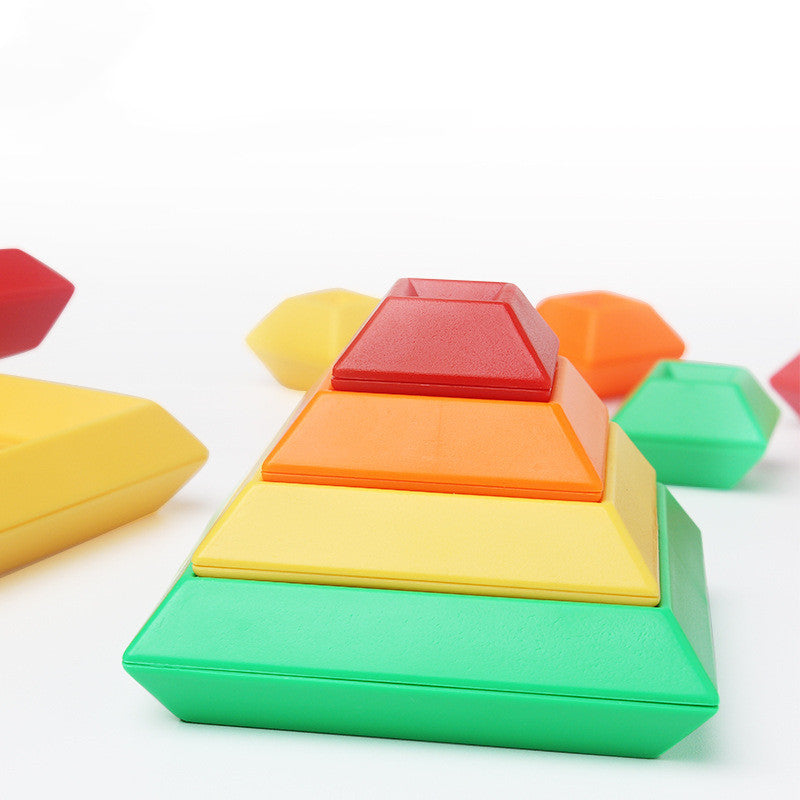 Kids Jenga Rainbow Stacking Tower – Montessori Wooden Blocks