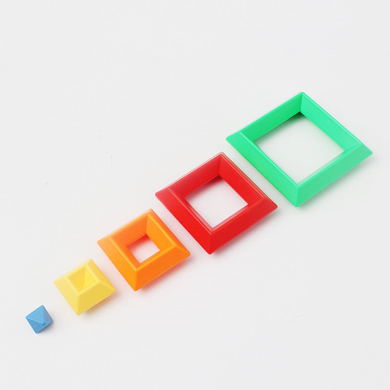Kids Jenga Rainbow Stacking Tower – Montessori Wooden Blocks