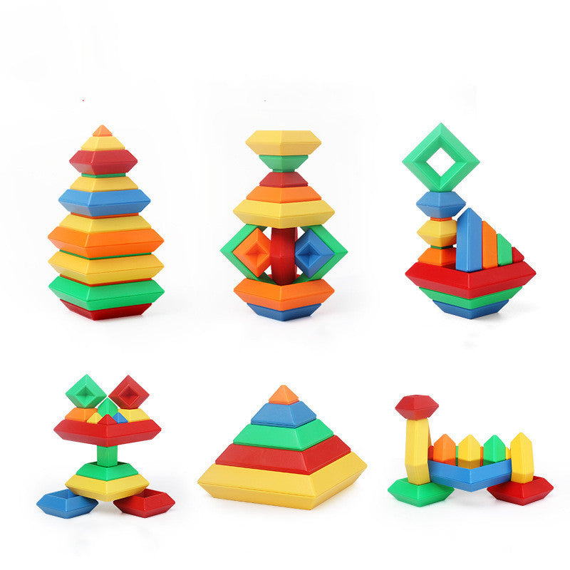 Kids Jenga Rainbow Stacking Tower – Montessori Wooden Blocks