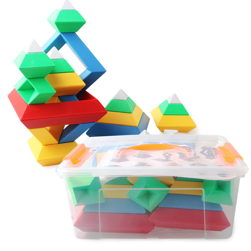 Kids Jenga Rainbow Stacking Tower – Montessori Wooden Blocks