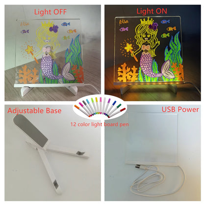 Acrylic Message Note Board Erasable USB