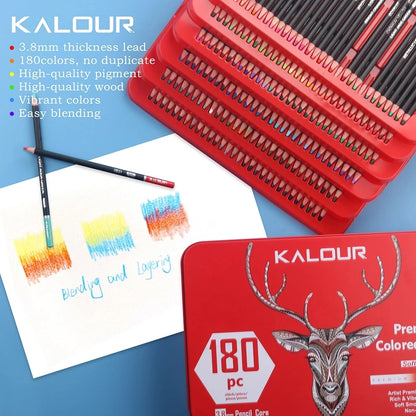 Artist colored pencil set with metal box