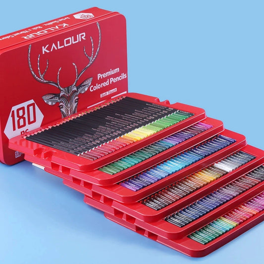 Artist colored pencil set with metal box