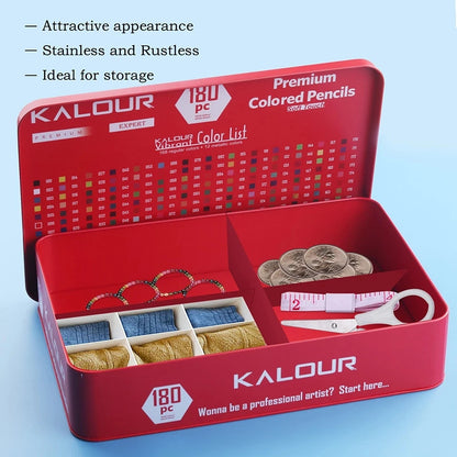 Artist colored pencil set with metal box