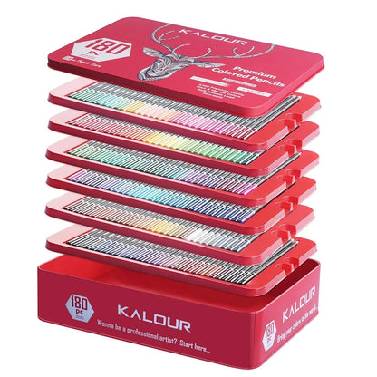 Artist colored pencil set with metal box