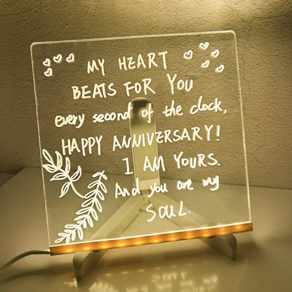 Acrylic Message Note Board Erasable USB