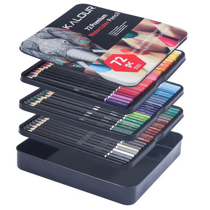 Artist colored pencil set with metal box