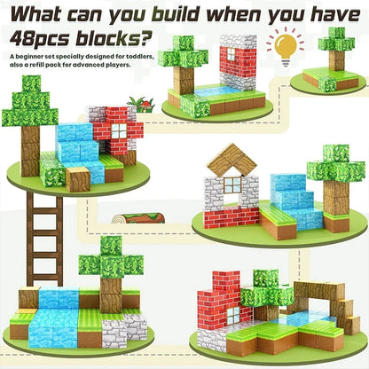Magnetic Building Blocks for Kids - Montessori Sensory Toy
