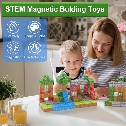 Magnetic Building Blocks for Kids - Montessori Sensory Toy