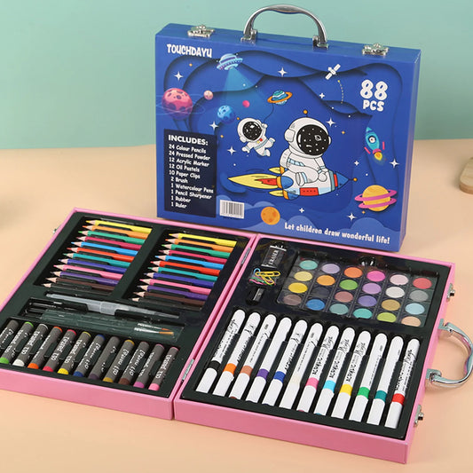 88 PCS Colored & Drawing Pen Set Painting Kit Stationery Set