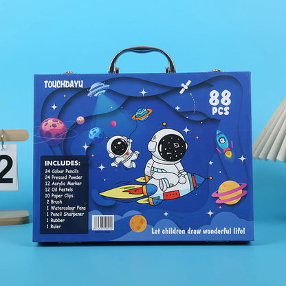 88 PCS Colored & Drawing Pen Set Painting Kit Stationery Set
