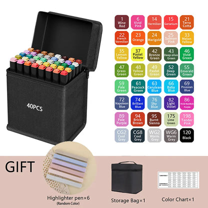 Colors Alcohol Drawing Markers Dual Tip Permanent Sketch Markers