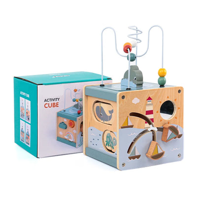 Wooden Activity Cube for Toddlers