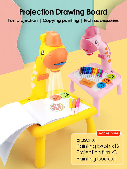 Children led projector drawing table