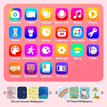Kids Unicorn Smartphone Toy - 2.8'' Touchscreen, Dual Camera, Music Player