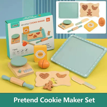 Kids Kitchen Toy Set Wooden Coffee Maker Set Simulation