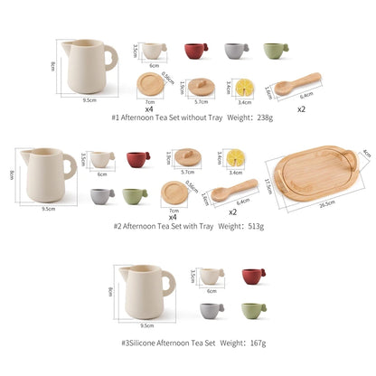 Wooden Children Montessori Teapot Teacup Simulation Kitchen