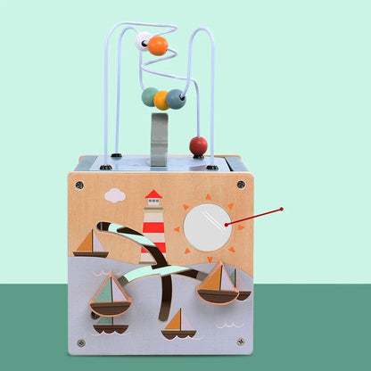 Wooden Activity Cube for Toddlers