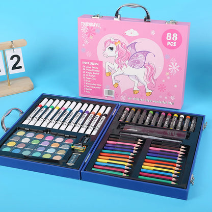 88 PCS Colored & Drawing Pen Set Painting Kit Stationery Set