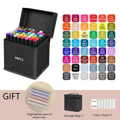 Colors Alcohol Drawing Markers Dual Tip Permanent Sketch Markers