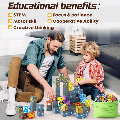 Magnetic Building Blocks for Kids - Montessori Sensory Toy