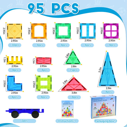 Magnetic Building Blocks 95PCS - Creative learning Christmas Gift