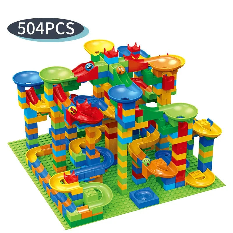 DIY Creative Marble Run Building Blocks – Interactive Parent-Child Assembly Toy