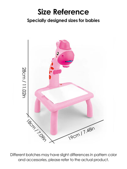 Children led projector drawing table
