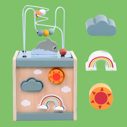 Wooden Activity Cube for Toddlers
