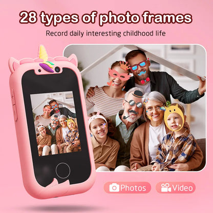 Kids Unicorn Smartphone Toy - 2.8'' Touchscreen, Dual Camera, Music Player