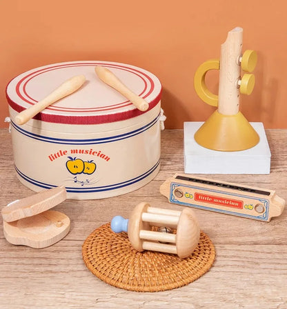 Wooden Xylophone Drum Set For Toddlers