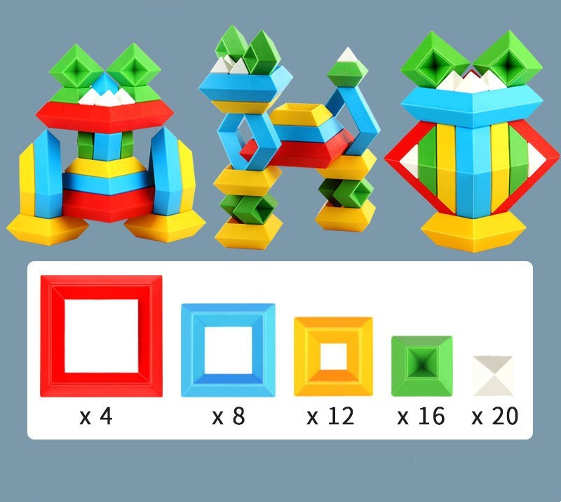 Kids Jenga Rainbow Stacking Tower – Montessori Wooden Blocks