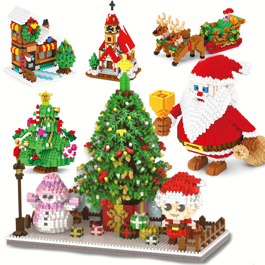 Santa Mini Blocks Kit – Build Santa, Tree House & Snowman!
